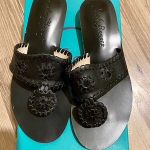 Jack Rogers black sandals size 6. Worn once.